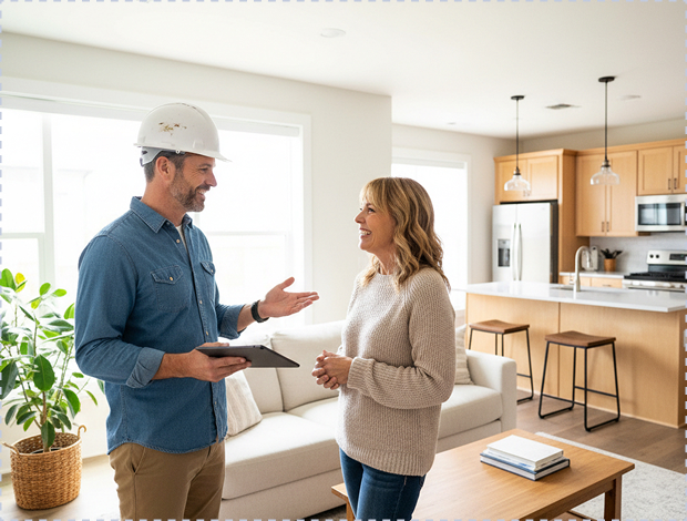 Contractor pricing a remodel on site