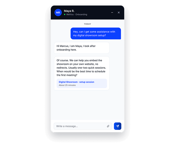 Live chat in the product