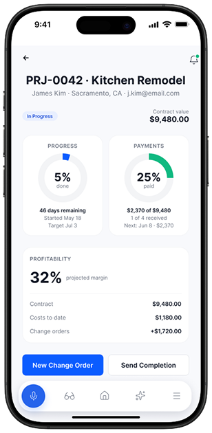 Project insights and coaching on the WeVisu mobile app
